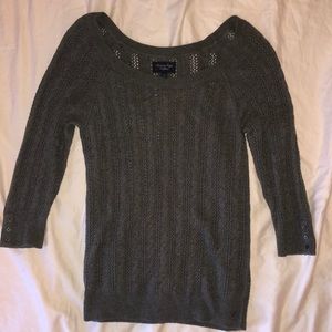 Gray 3/4 Sleeve Sweater